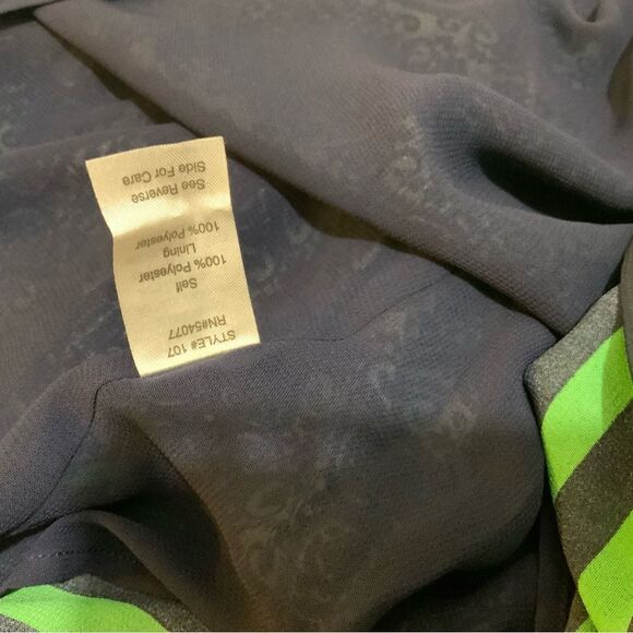 CABI 107 women’s L Border Stripe Cami Navy Blue Green Geometric Boho Tank - Picture 10 of 11